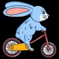 Funny Rabbit On Bicycle Mountain Biking Cycling Cyclist Women's Hoodie thumb 2