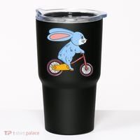 Funny Rabbit On Bicycle Mountain Biking Cycling Cyclist Tumbler thumb 0