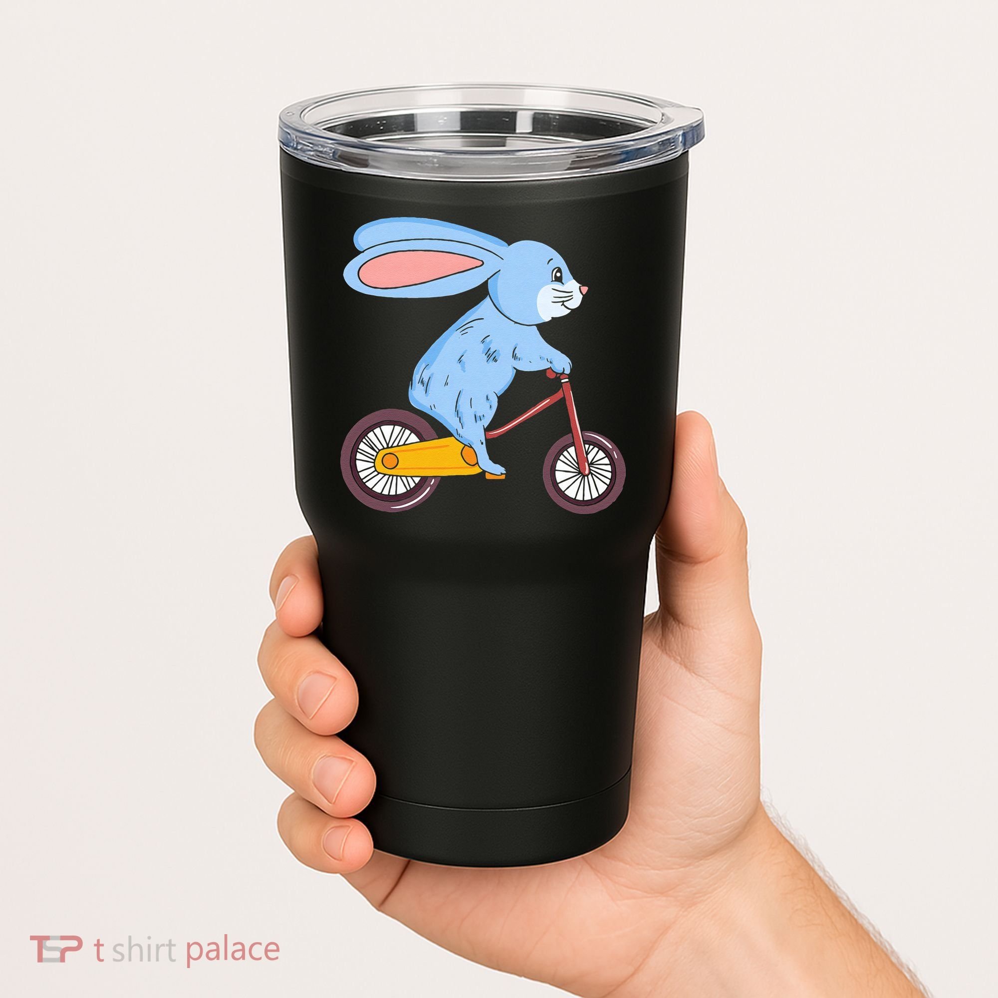 Funny Rabbit On Bicycle Mountain Biking Cycling Cyclist Tumbler