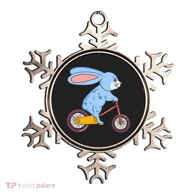 Funny Rabbit On Bicycle Mountain Biking Cycling Cyclist Ornament