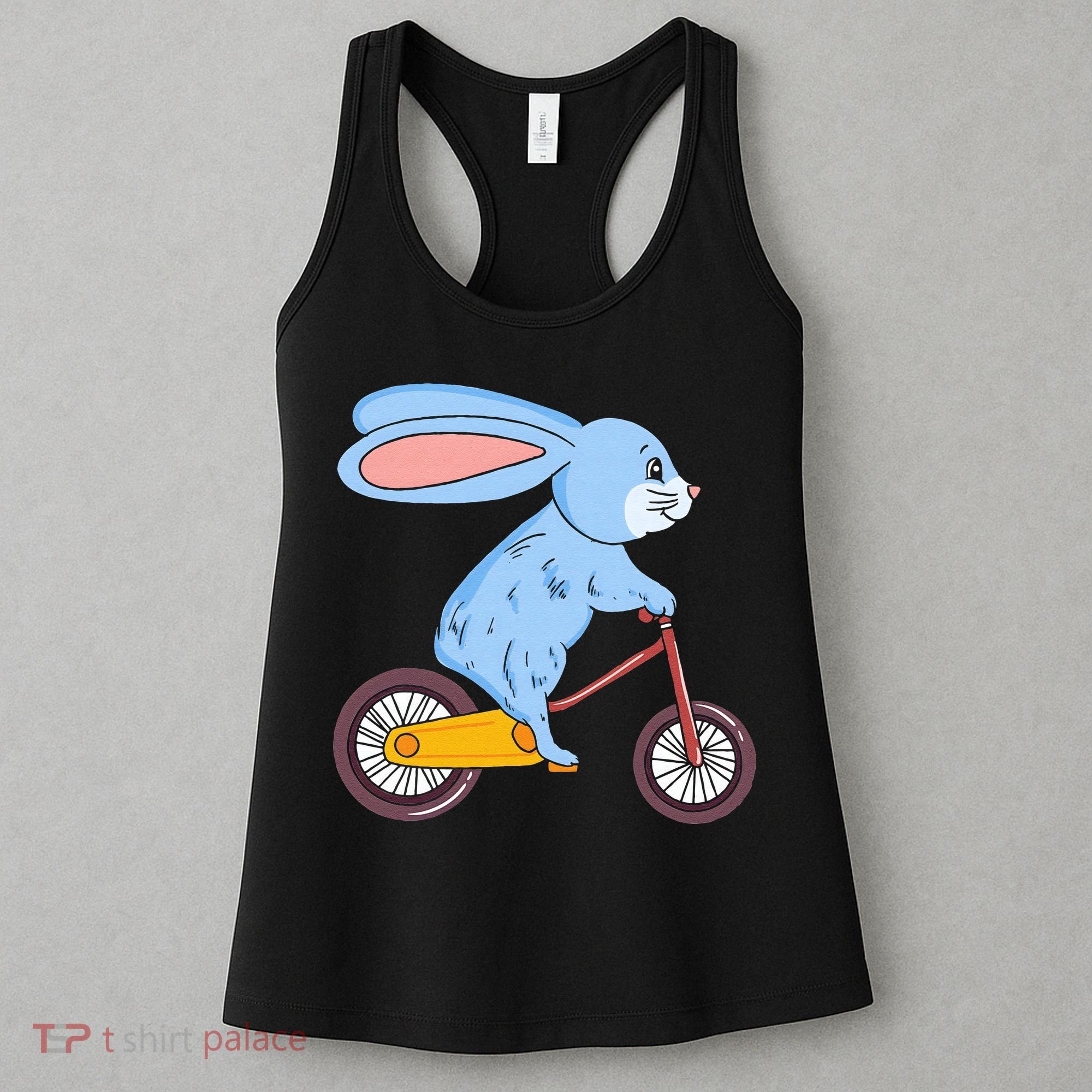 Funny Rabbit On Bicycle Mountain Biking Cycling Cyclist Women's Tank Top