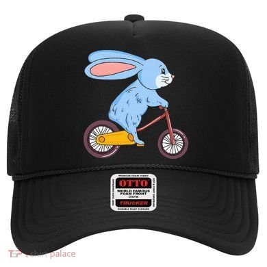 Funny Rabbit On Bicycle Mountain Biking Cycling Cyclist Hat