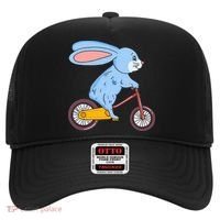 Funny Rabbit On Bicycle Mountain Biking Cycling Cyclist Hat thumb 0