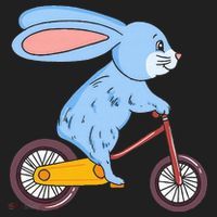 Funny Rabbit On Bicycle Mountain Biking Cycling Cyclist Hat thumb 2