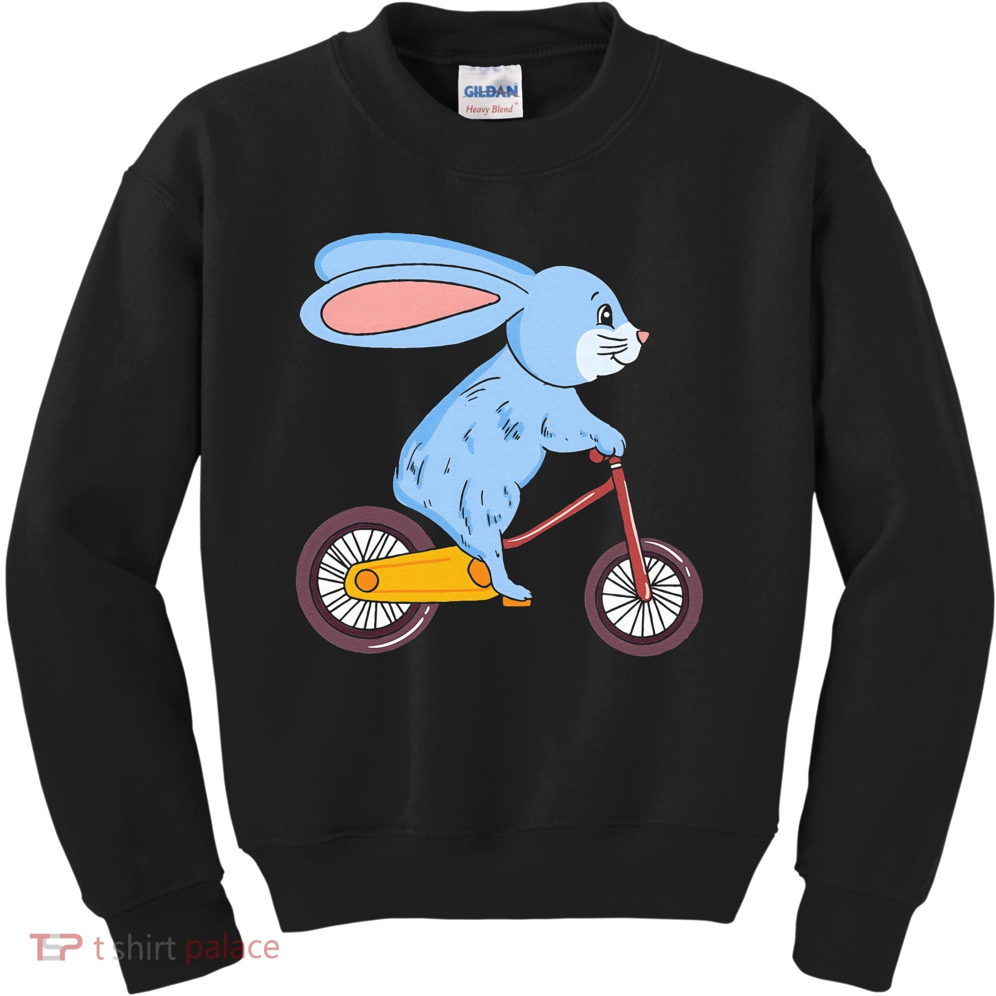 Funny Rabbit On Bicycle Mountain Biking Cycling Cyclist Kids Sweatshirt