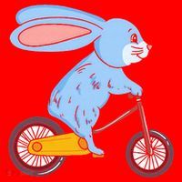 Funny Rabbit On Bicycle Mountain Biking Cycling Cyclist Santa Hat thumb 1