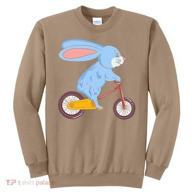 Funny Rabbit On Bicycle Mountain Biking Cycling Cyclist Sweatshirt
