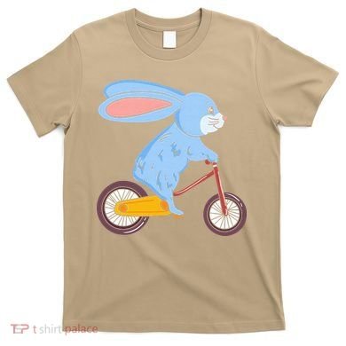 Funny Rabbit On Bicycle Mountain Biking Cycling Cyclist T-Shirt