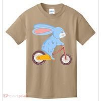 Funny Rabbit On Bicycle Mountain Biking Cycling Cyclist Kids T-Shirt thumb 0