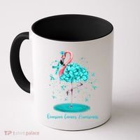 Flamingo Ribbon Ovarian Cancer Awareness Coffee Mug thumb 0