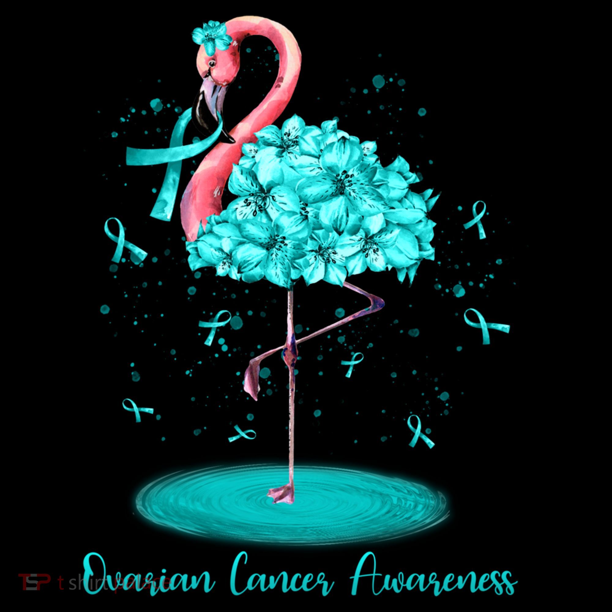 Flamingo Ribbon Ovarian Cancer Awareness Coffee Mug