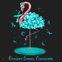 Flamingo Ribbon Ovarian Cancer Awareness Beanie thumb 2