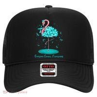 Flamingo Ribbon Ovarian Cancer Awareness Hat thumb 0
