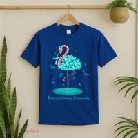 Flamingo Ribbon Ovarian Cancer Awareness T-Shirt thumb 2