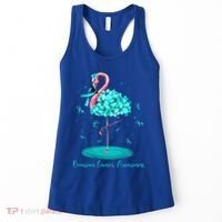 Flamingo Ribbon Ovarian Cancer Awareness Women's Tank Top thumb 0