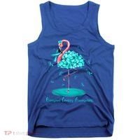 Flamingo Ribbon Ovarian Cancer Awareness Tank Top thumb 0