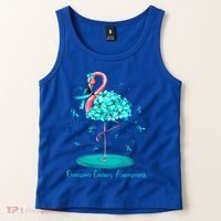 Flamingo Ribbon Ovarian Cancer Awareness Tank Top thumb 2
