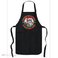 Funny Running On Caffeine And Christmas Cheer Coffee Raccoon Apron thumb 0
