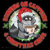 Funny Running On Caffeine And Christmas Cheer Coffee Raccoon Coffee Mug thumb 5