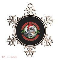 Funny Running On Caffeine And Christmas Cheer Coffee Raccoon Ornament thumb 0