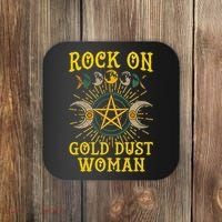 Funny Rock On Gold Dust Woman Gift For Birthday Coaster thumb 0
