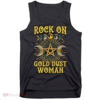 Funny Rock On Gold Dust Woman Gift For Birthday Tank Top thumb 0