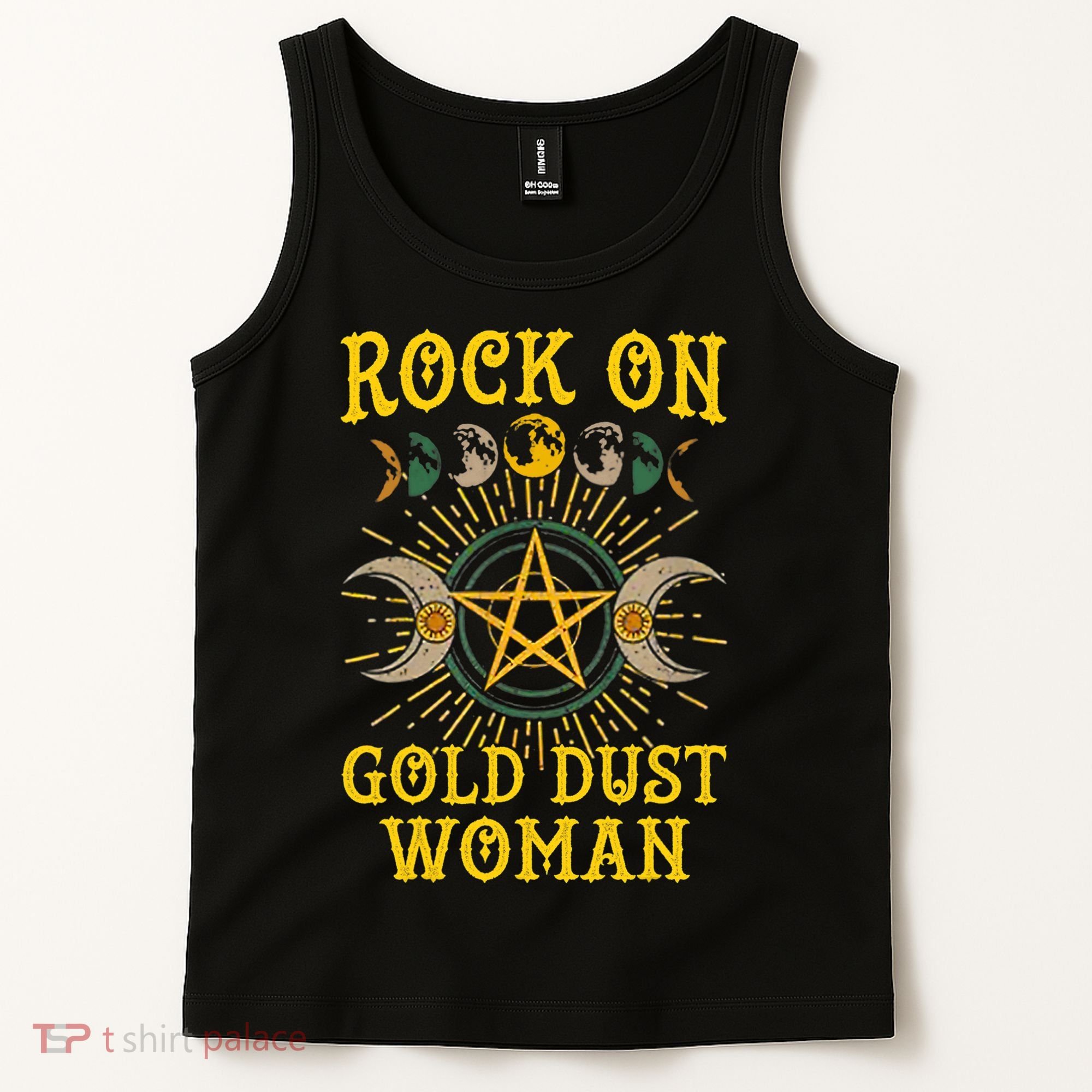 Funny Rock On Gold Dust Woman Gift For Birthday Tank Top