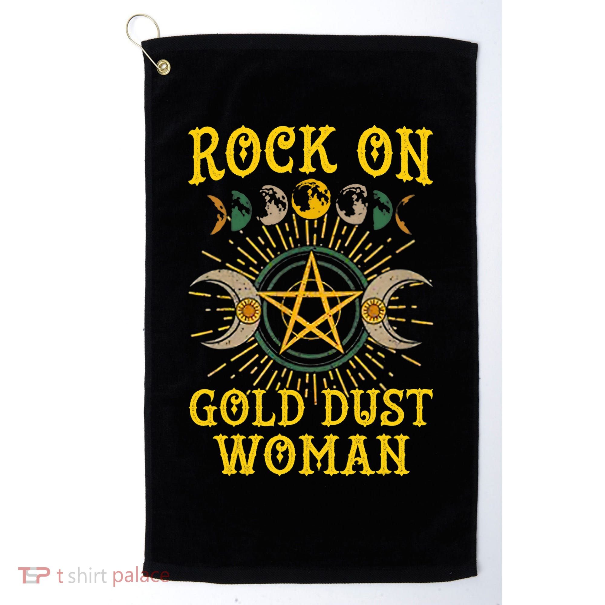Funny Rock On Gold Dust Woman Gift For Birthday Golf Towel