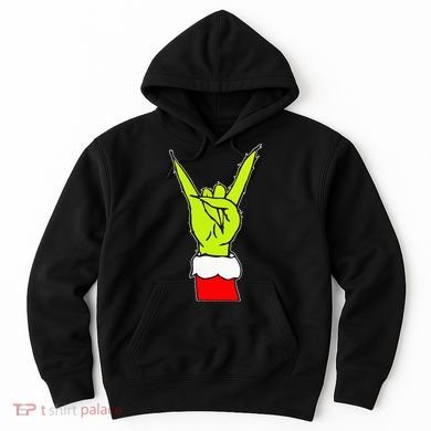 Funny Rock On Hand Christmas Rock & Roll Elf Xmas Hoodie