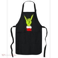 Funny Rock On Hand Christmas Rock & Roll Elf Xmas Apron thumb 0