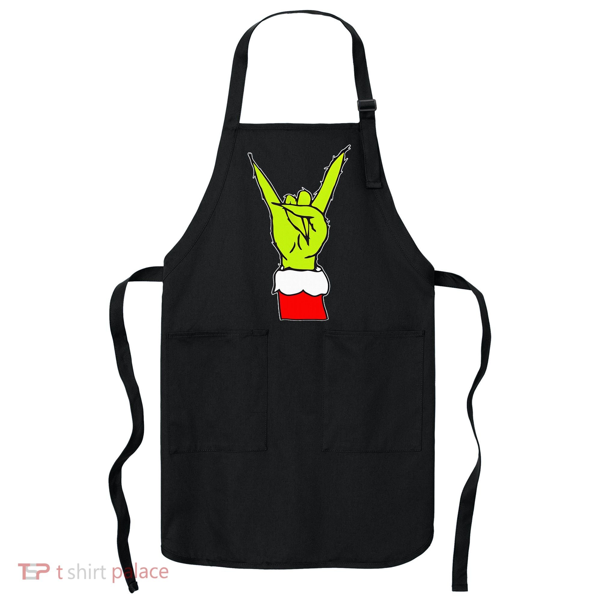 Funny Rock On Hand Christmas Rock & Roll Elf Xmas Apron