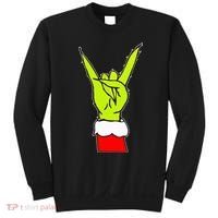 Funny Rock On Hand Christmas Rock & Roll Elf Xmas Sweatshirt thumb 0