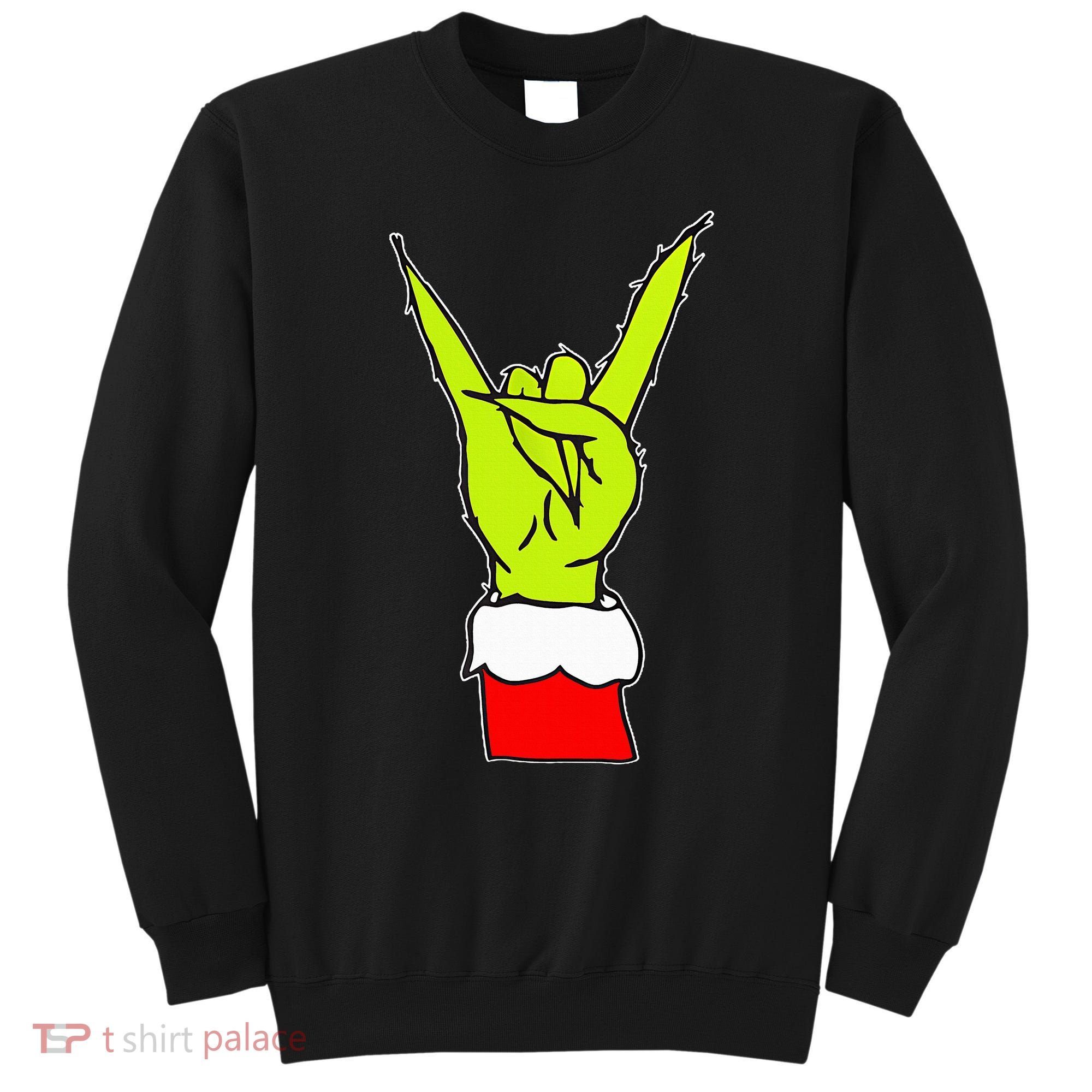 Funny Rock On Hand Christmas Rock & Roll Elf Xmas Sweatshirt