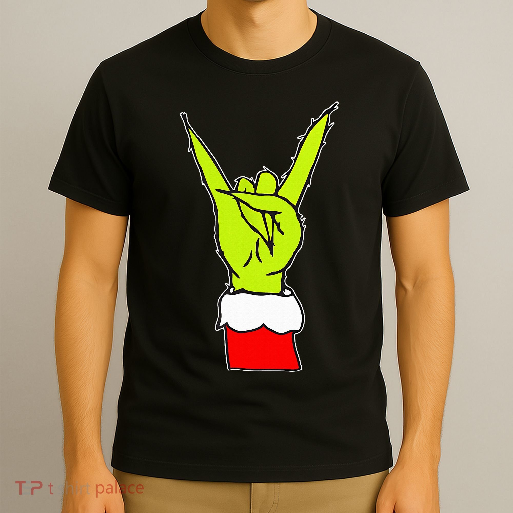 Funny Rock On Hand Christmas Rock & Roll Elf Xmas T-Shirt