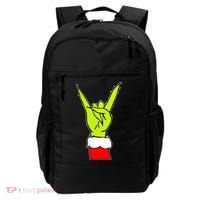 Funny Rock On Hand Christmas Rock & Roll Elf Xmas Backpack thumb 0