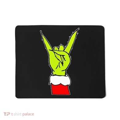 Funny Rock On Hand Christmas Rock & Roll Elf Xmas Mousepad