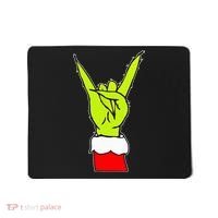 Funny Rock On Hand Christmas Rock & Roll Elf Xmas Mousepad thumb 0