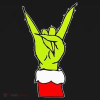 Funny Rock On Hand Christmas Rock & Roll Elf Xmas Mousepad thumb 1