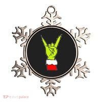 Funny Rock On Hand Christmas Rock & Roll Elf Xmas Ornament thumb 0