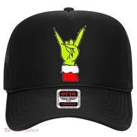 Funny Rock On Hand Christmas Rock & Roll Elf Xmas Hat thumb 0