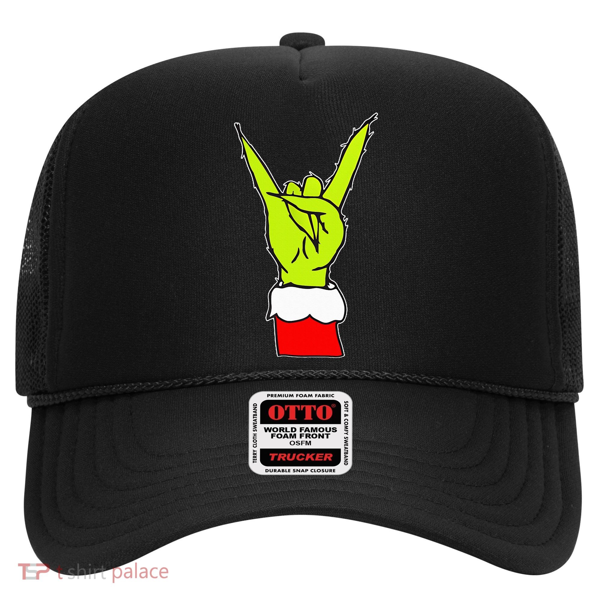 Funny Rock On Hand Christmas Rock & Roll Elf Xmas Hat