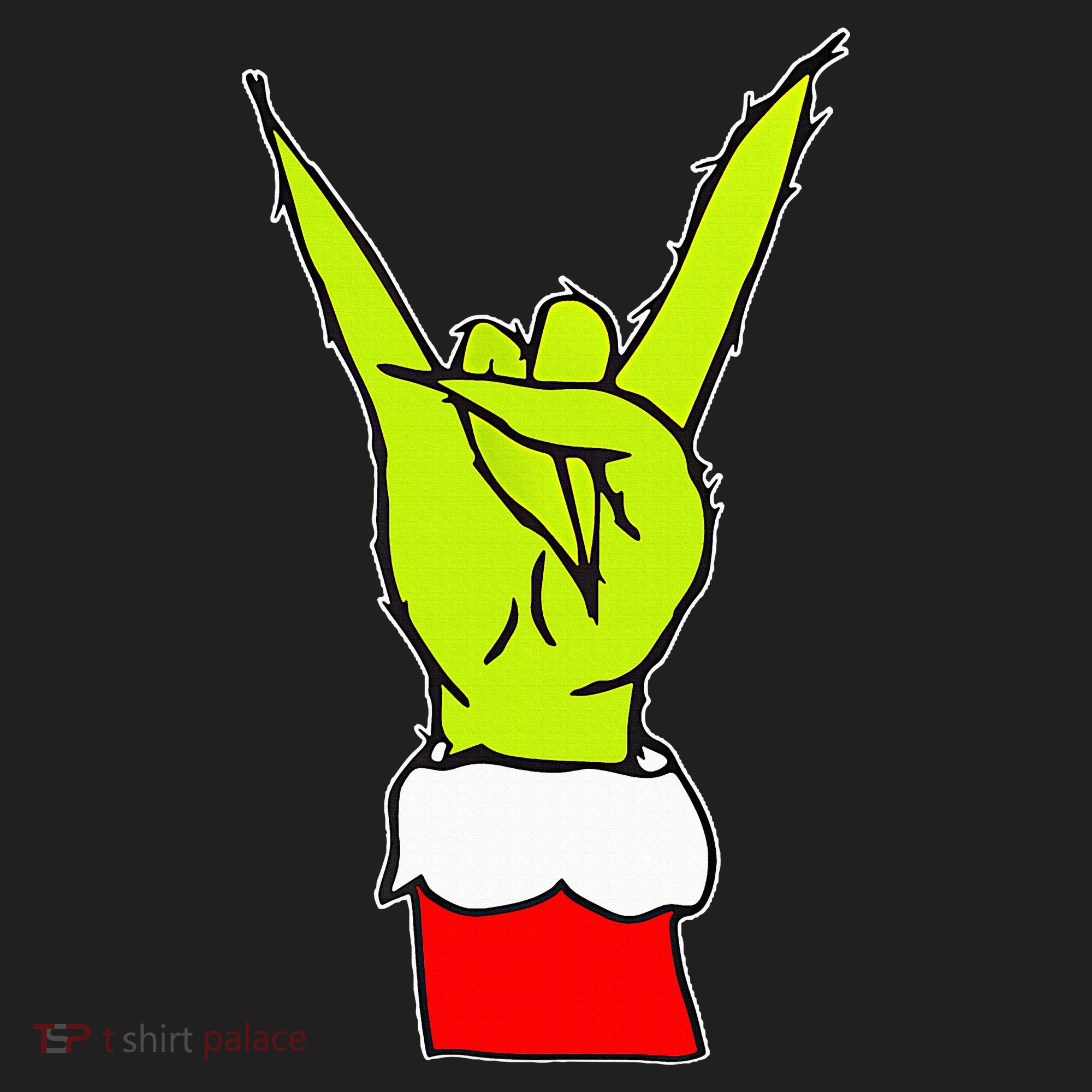 Funny Rock On Hand Christmas Rock & Roll Elf Xmas Hat