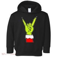 Funny Rock On Hand Christmas Rock & Roll Elf Xmas Toddler Hoodie thumb 0