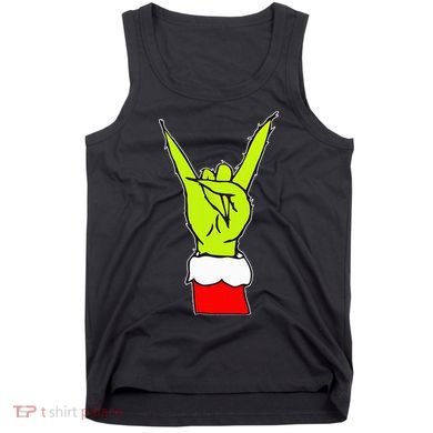 Funny Rock On Hand Christmas Rock & Roll Elf Xmas Tank Top