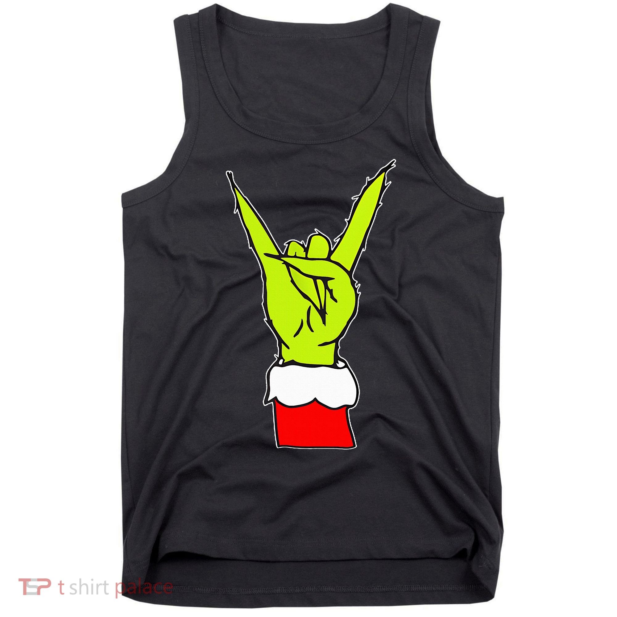 Funny Rock On Hand Christmas Rock & Roll Elf Xmas Tank Top