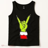 Funny Rock On Hand Christmas Rock & Roll Elf Xmas Tank Top thumb 2