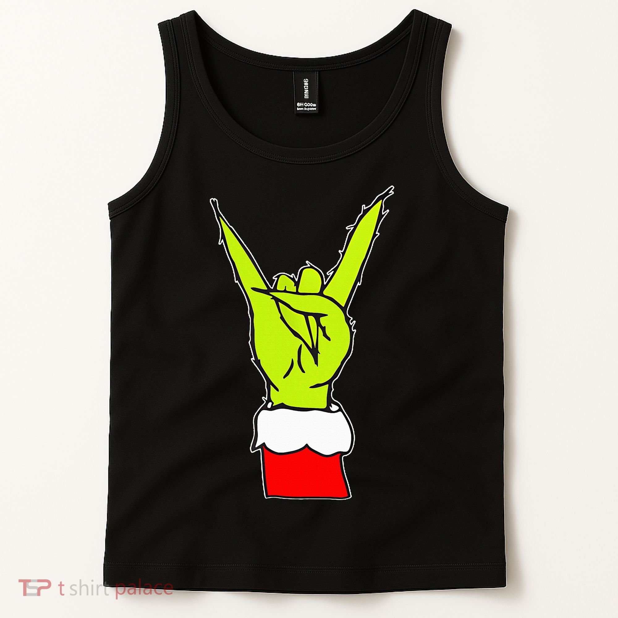 Funny Rock On Hand Christmas Rock & Roll Elf Xmas Tank Top