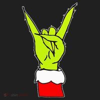 Funny Rock On Hand Christmas Rock & Roll Elf Xmas Golf Towel thumb 3