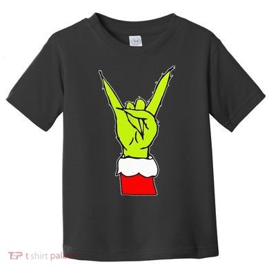 Funny Rock On Hand Christmas Rock & Roll Elf Xmas Toddler T-Shirt