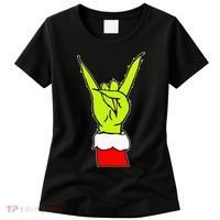Funny Rock On Hand Christmas Rock & Roll Elf Xmas Women's T-Shirt thumb 0